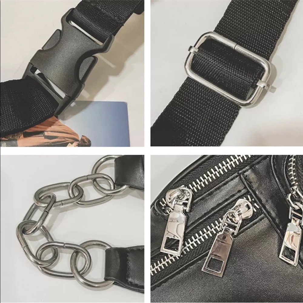 Trendy Faux Leather Chain Vintage Fanny Pack Bag - Picture 3 of 7